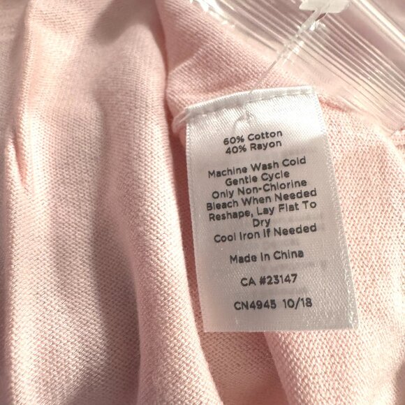 Talbots Cardigan Sweater 2X Pink Cotton Rayon Preppy Solid NWT CJ-2180 - Picture 10 of 10